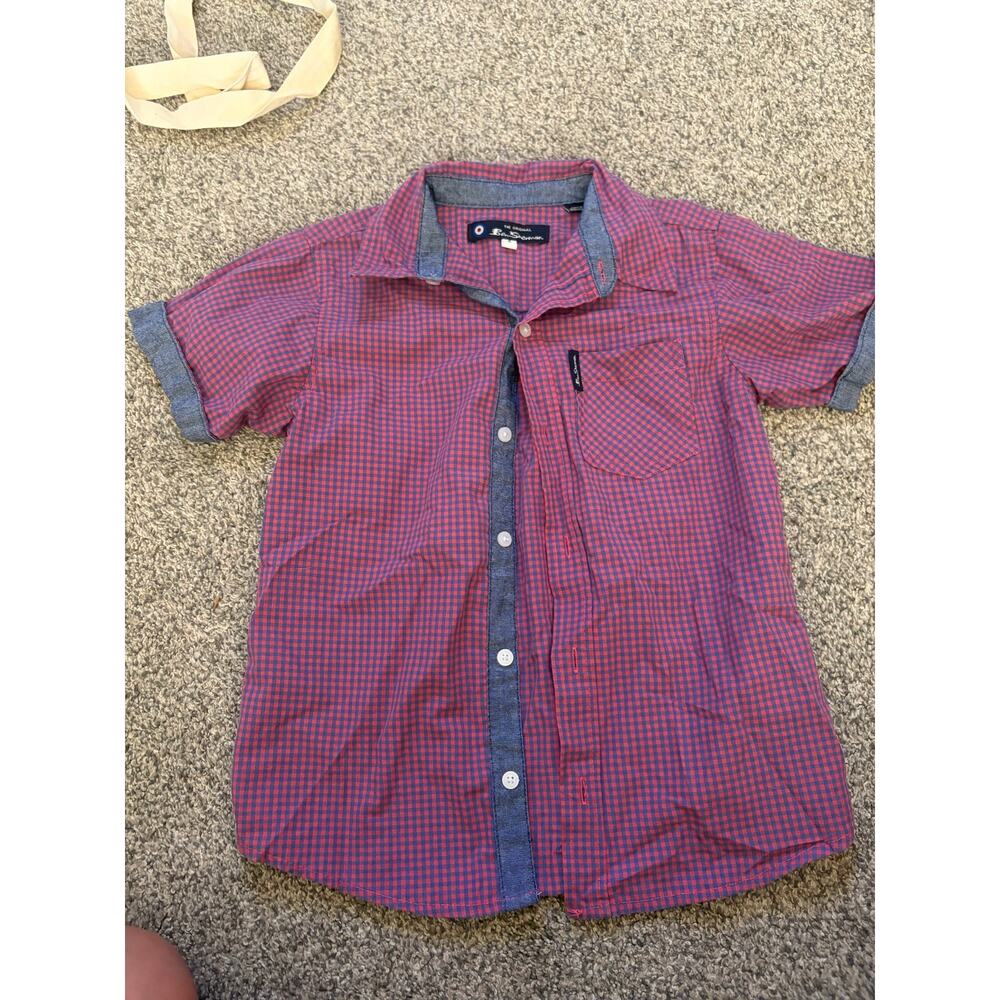 Ben Sherman boys 6 button front plaid shirt